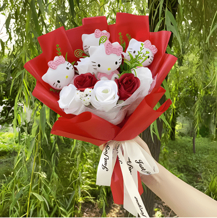 Bouquet de fleurs Hello Kitty